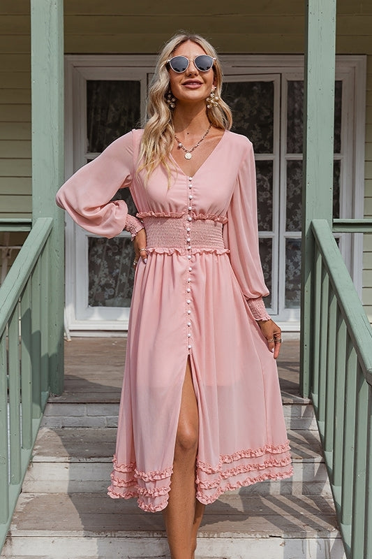 Pink Boho Dress With Sleeves | Bohemian ...